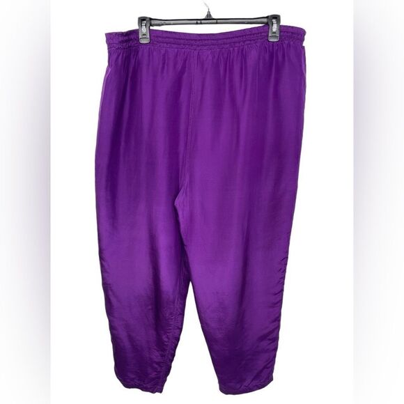 Vintage Silk Joggers Purple Vintage Size 2X - Picture 2 of 7